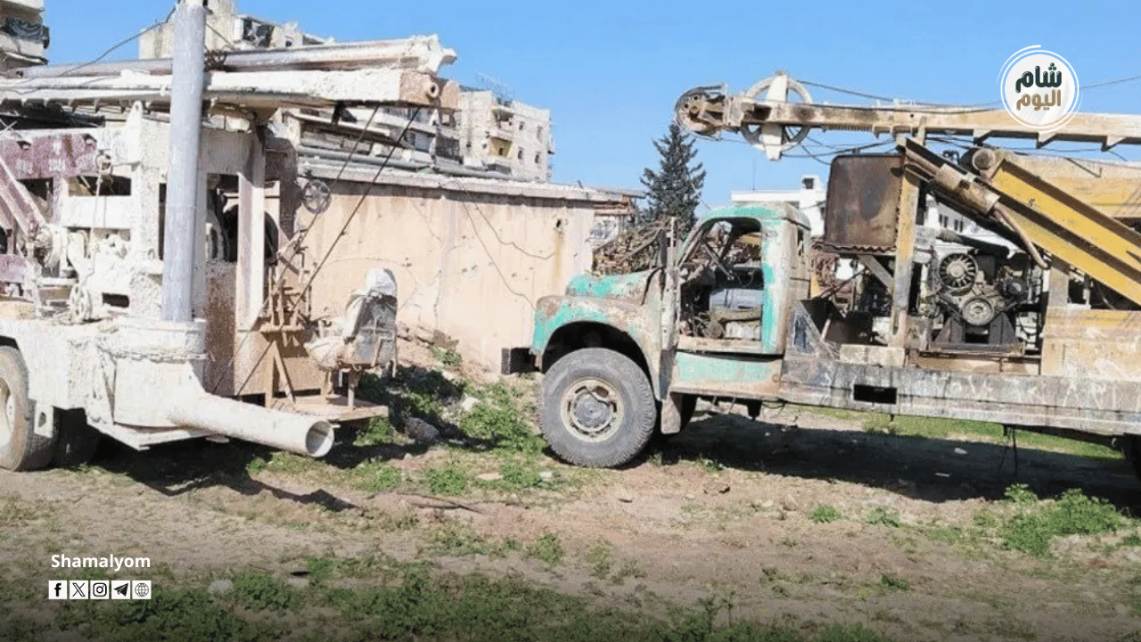 ضبط وحجز حفارتين لحفر آبار مخالفة في مدينة الباب